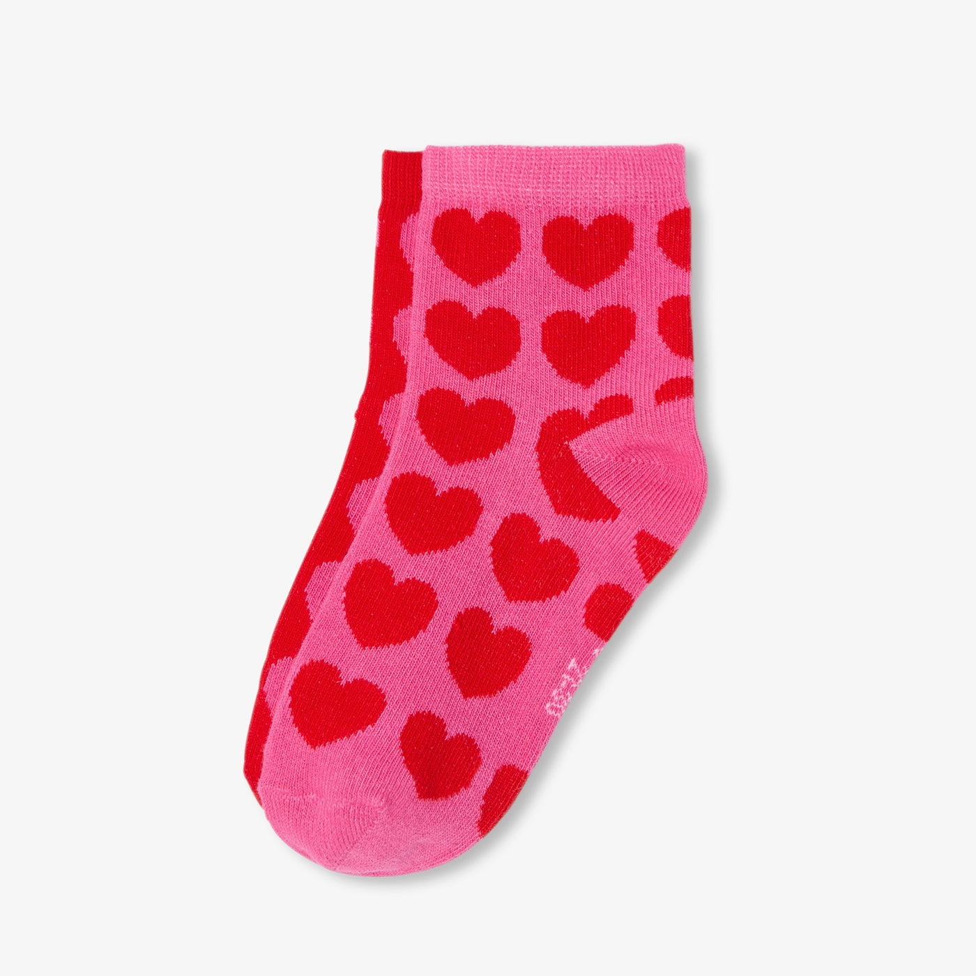 Girl intarsia heart socks duo - rouge/multico