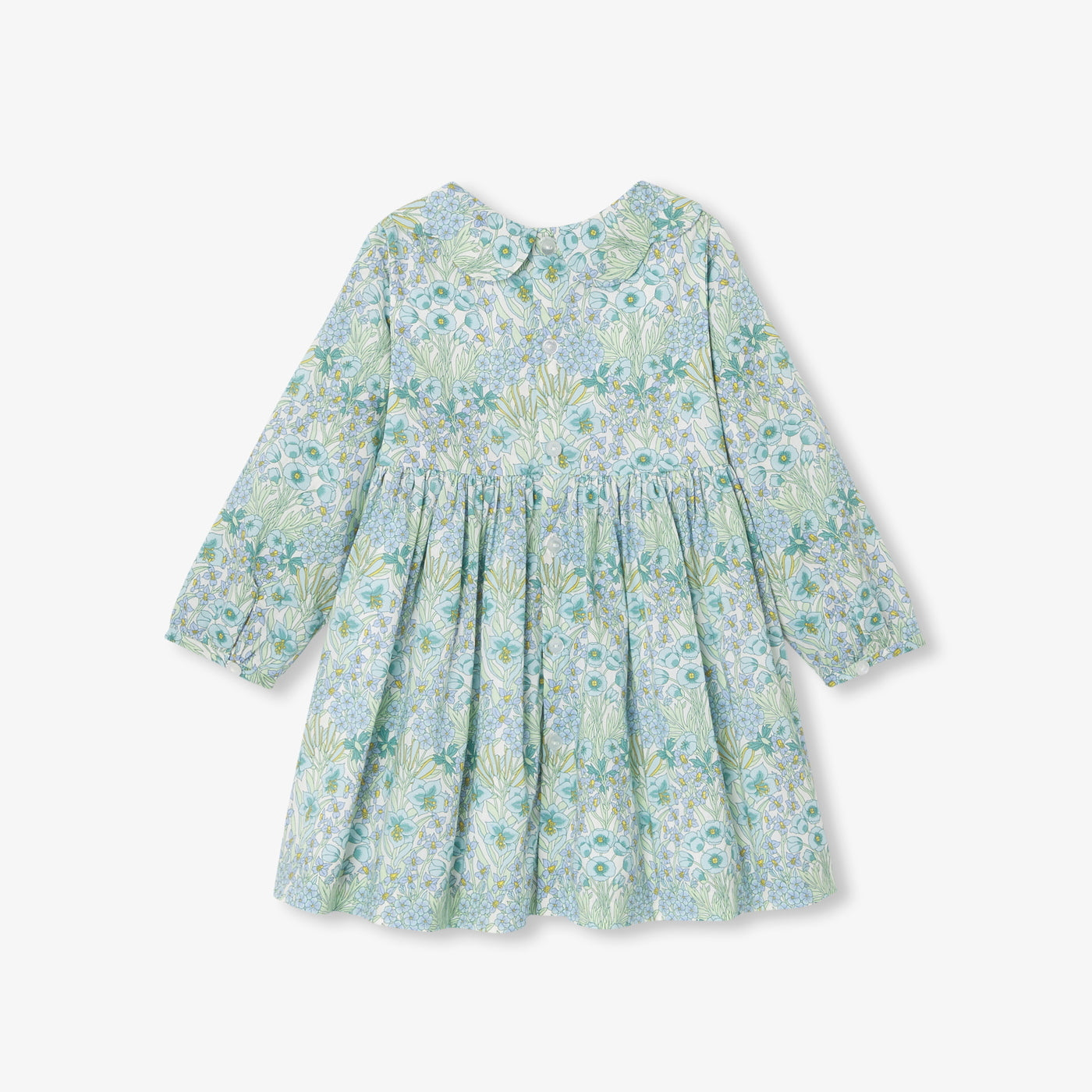 Baby girl dress in Liberty fabric - blanc/multico