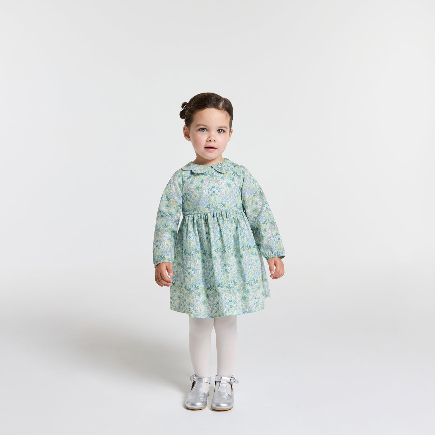 Baby girl dress in Liberty fabric - blanc/multico