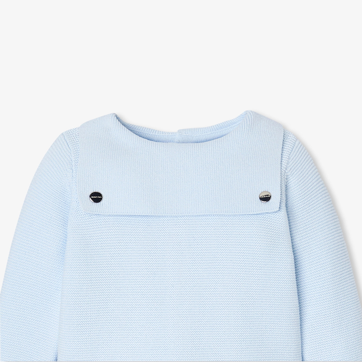 Baby boy set in garter stitch - bleu pale