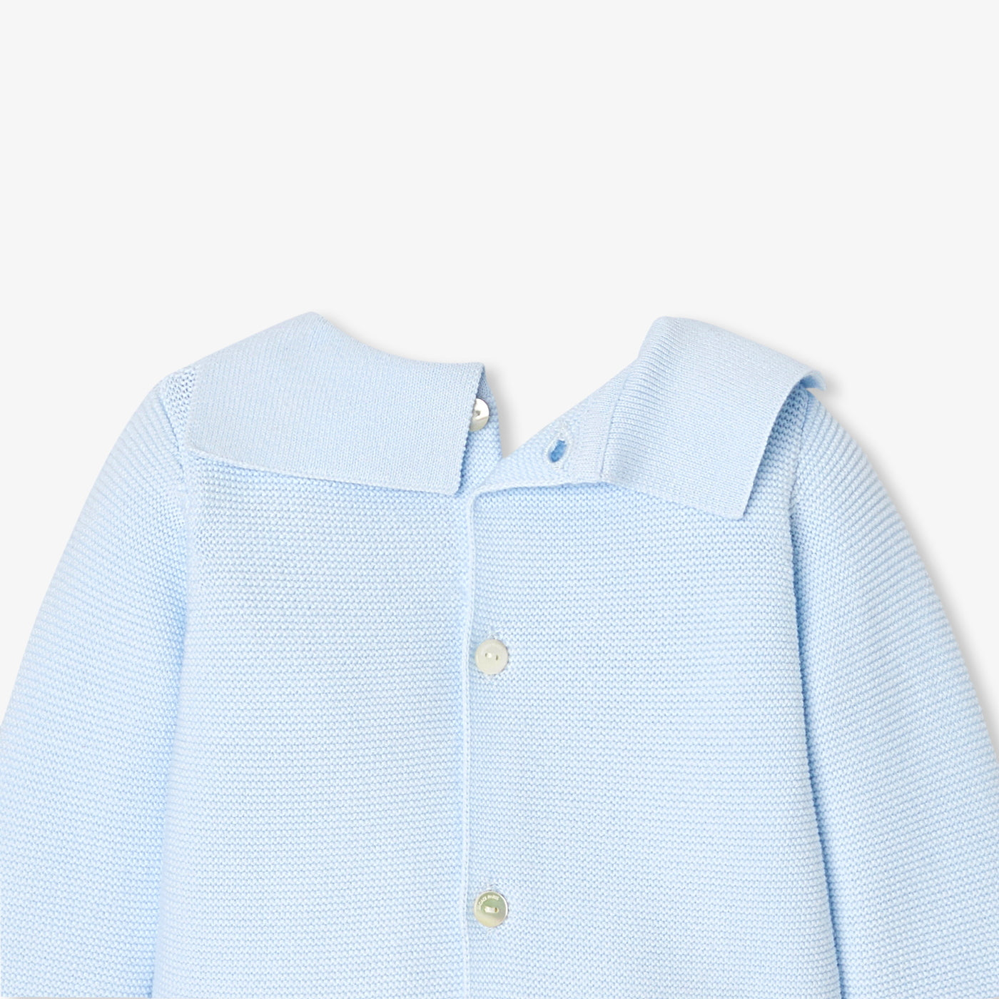 Baby boy set in garter stitch - bleu pale