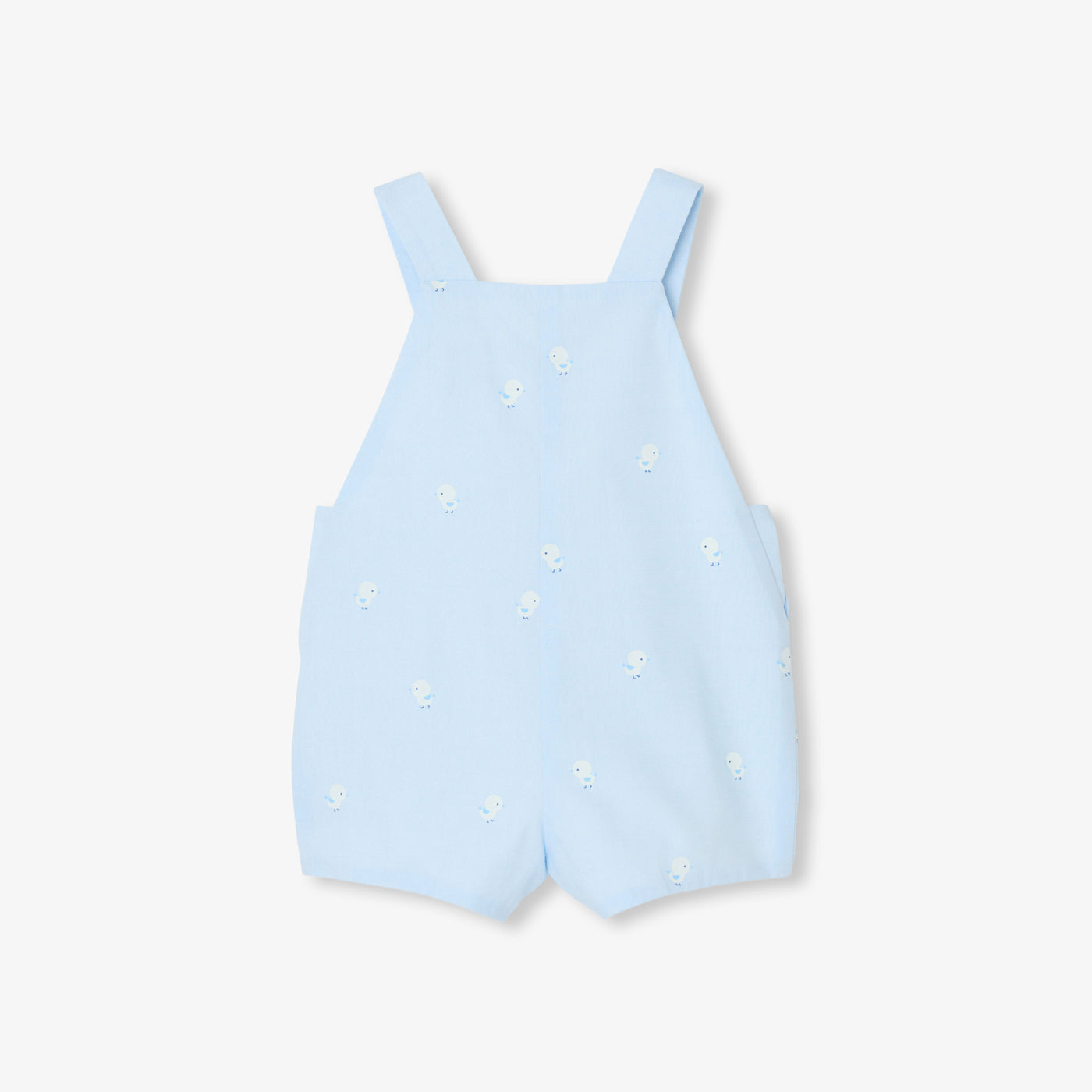 Baby boy Oxford short dungarees - bleu/multico