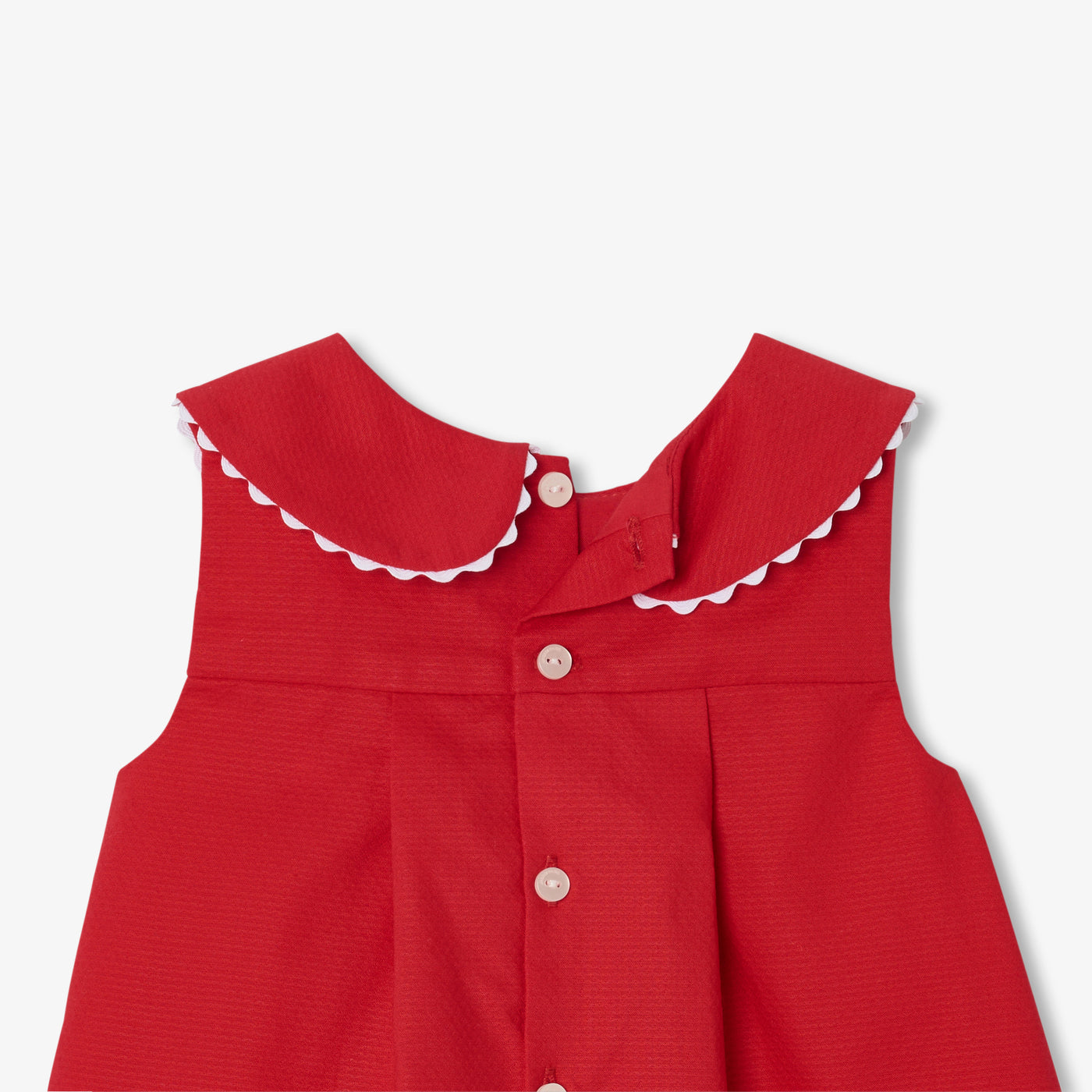 Baby girl sleeveless dress in cotton piqué - rouge jacadi