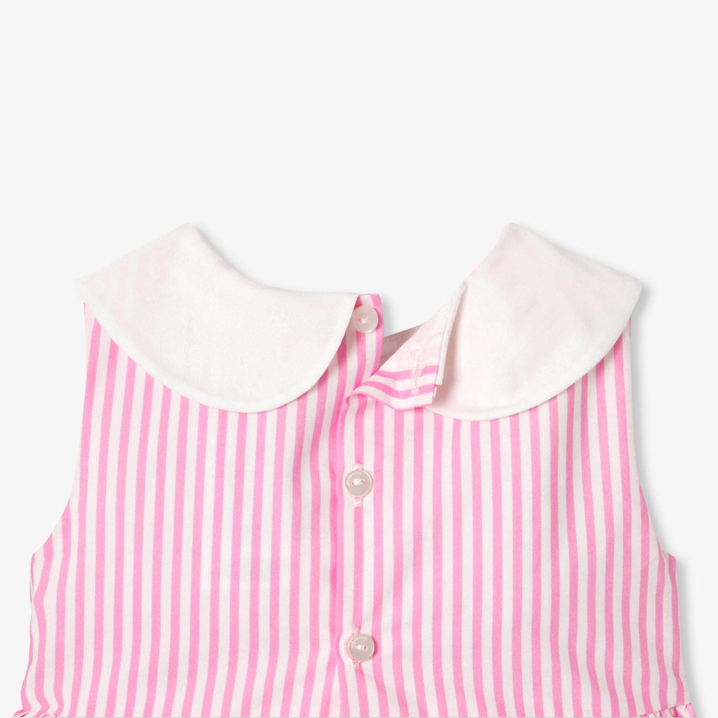 Baby girl sleeveless dress in poplin - rose/multico
