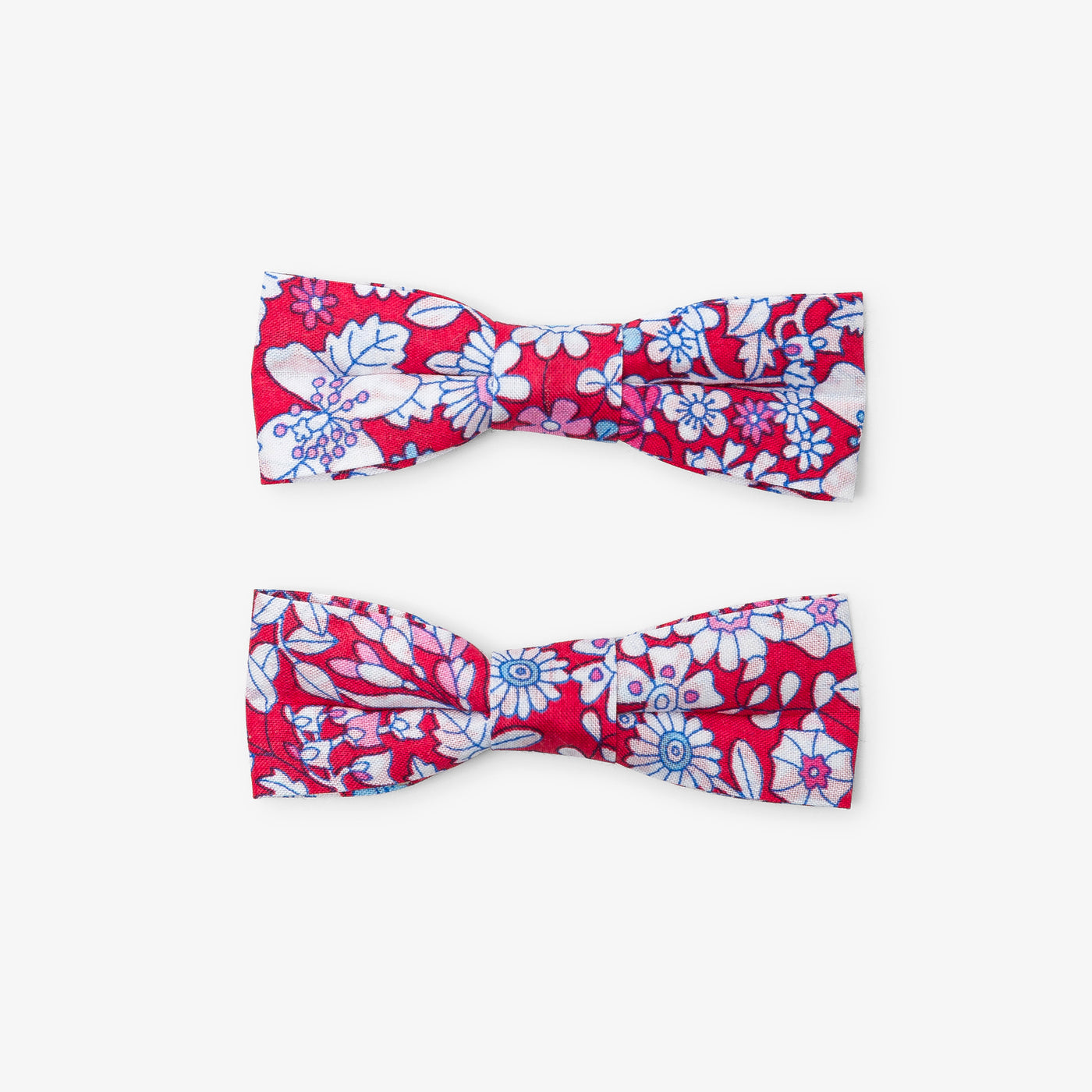 Girl pair of Liberty fabric hair clips - rouge/multico