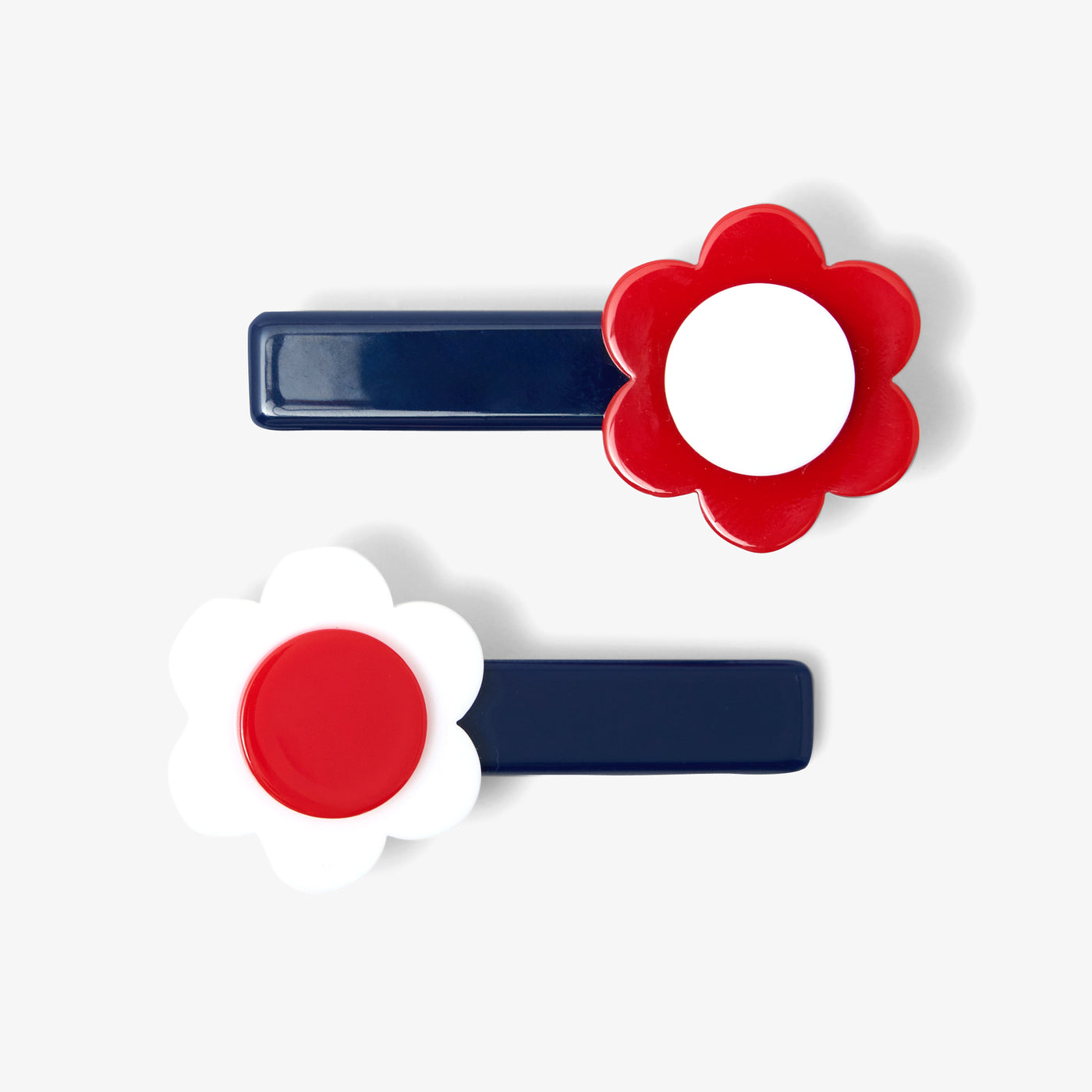 Girl pair of flower hair clips - multico