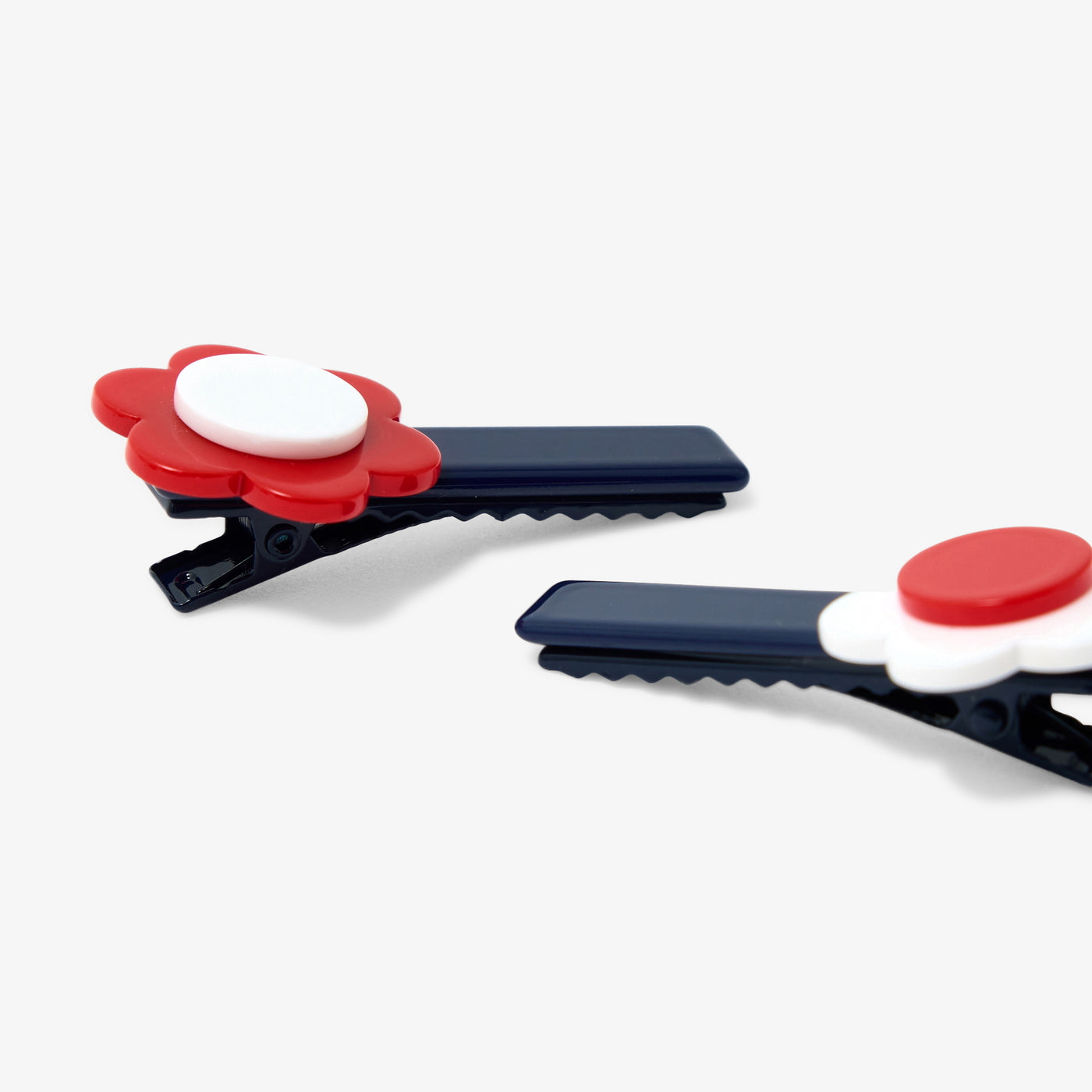 Girl pair of flower hair clips - multico