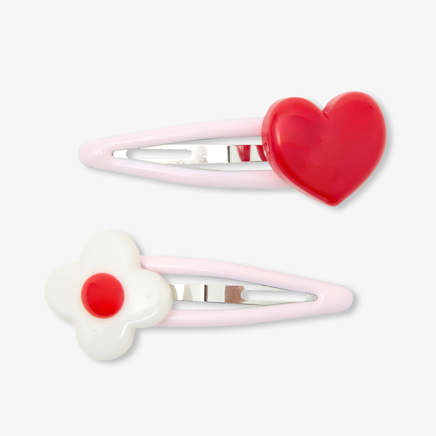 Baby girl set of two clip-on hair clips - multico