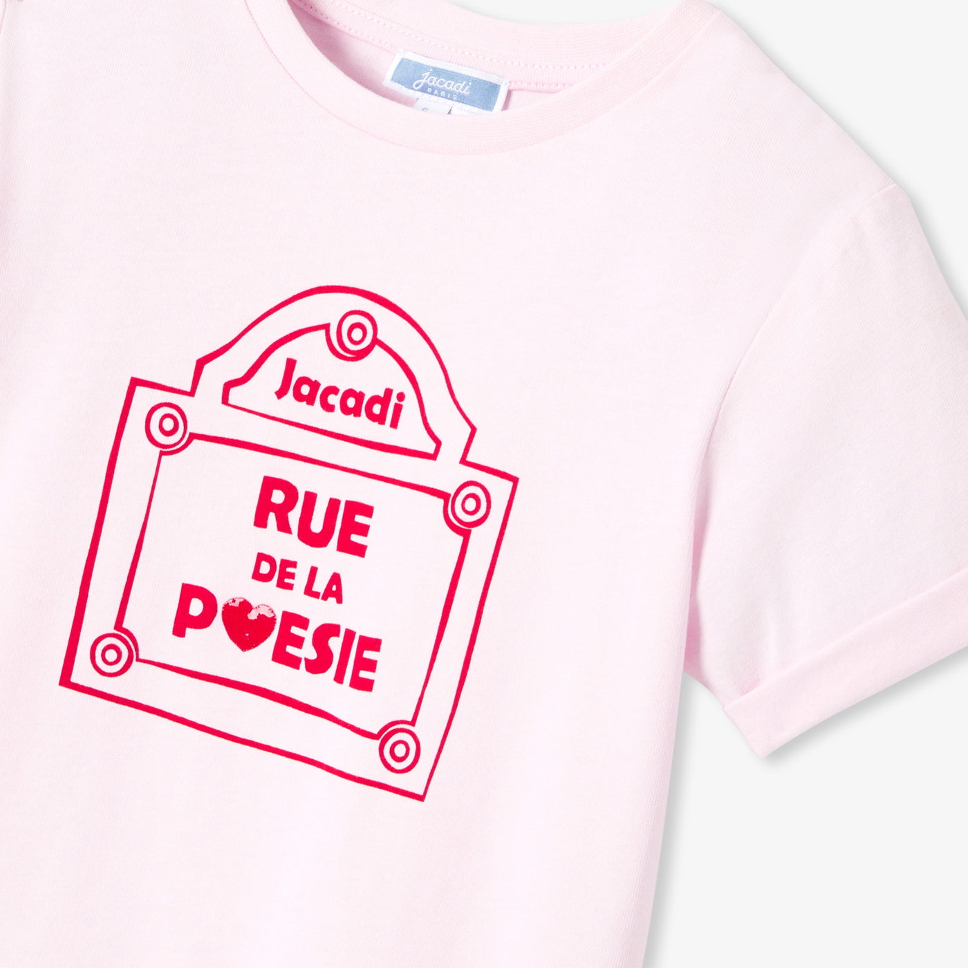 Girl cotton T-shirt - rose tendre