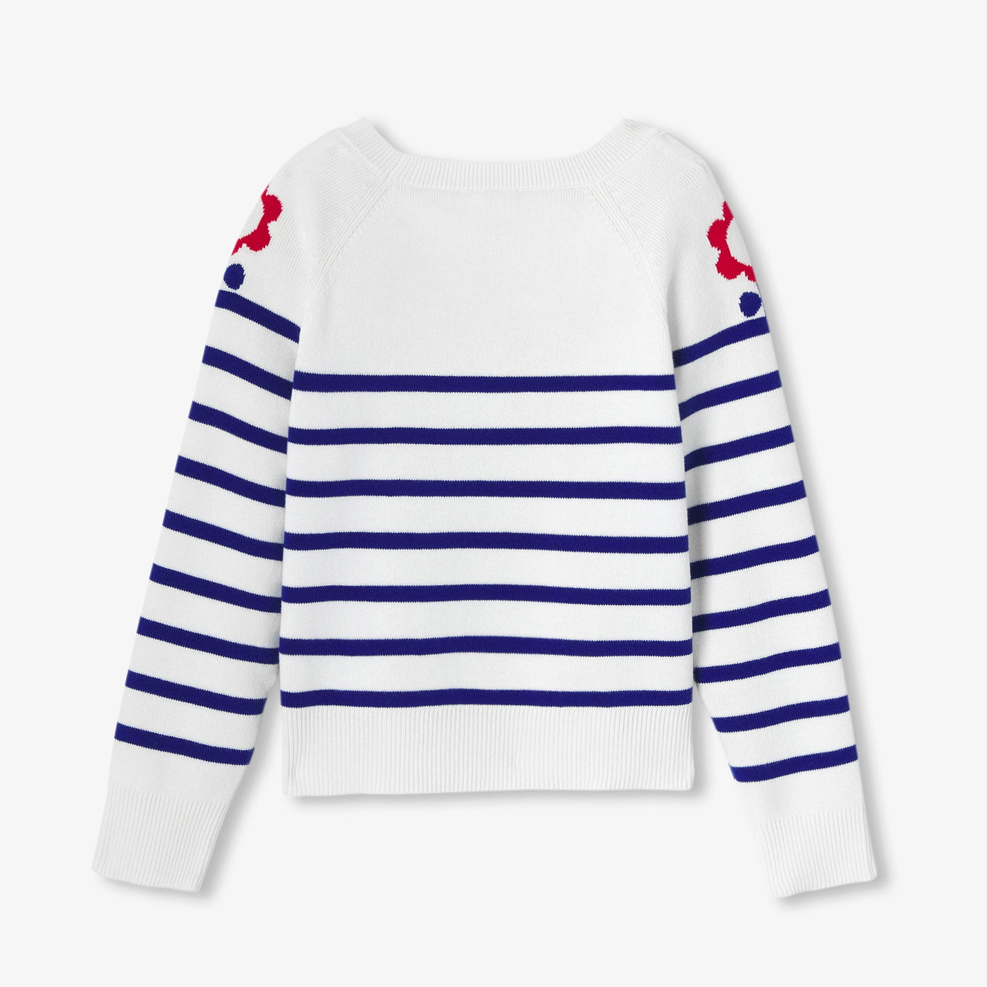Girl jersey knit sailor sweater - blanc/bleu