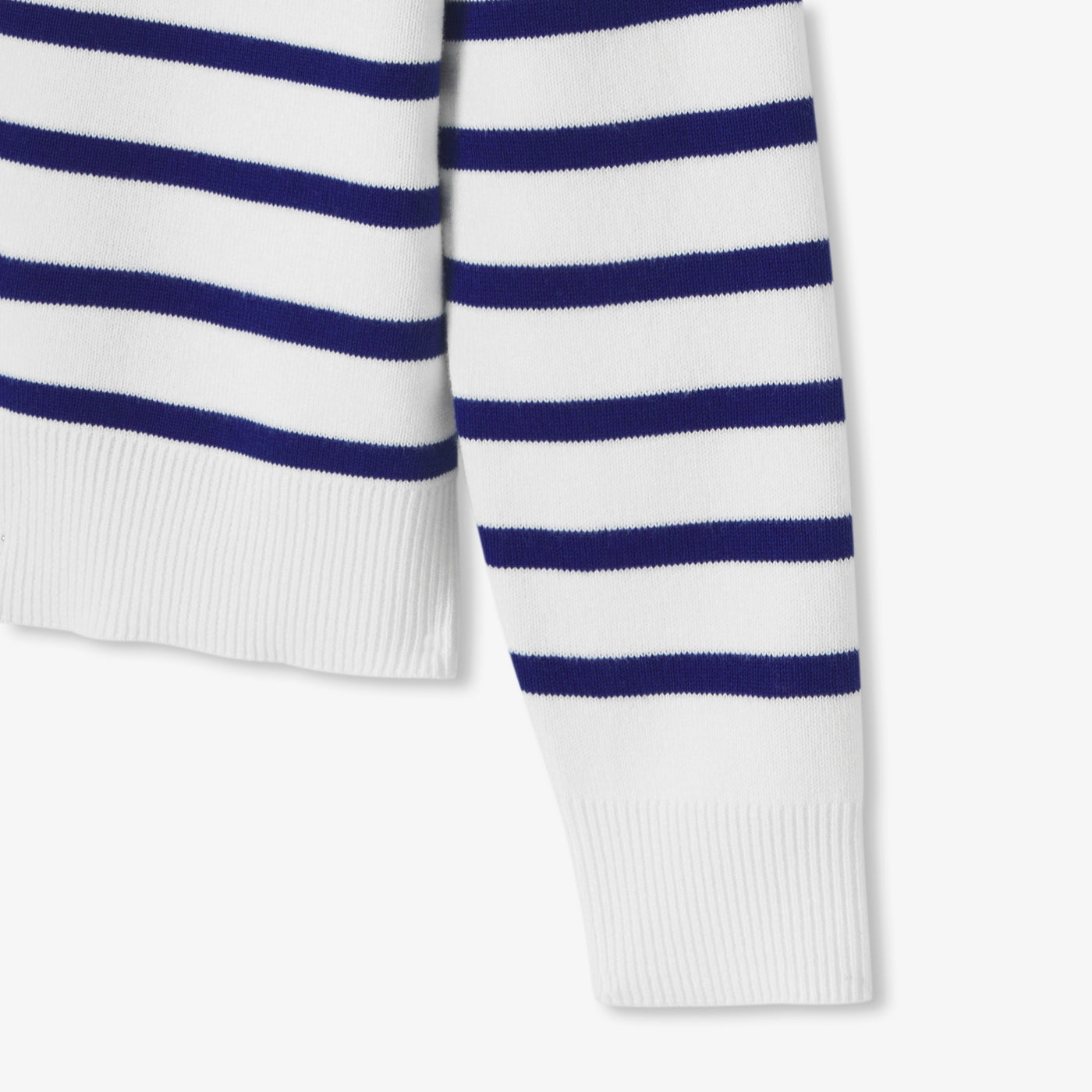 Girl jersey knit sailor sweater - blanc/bleu