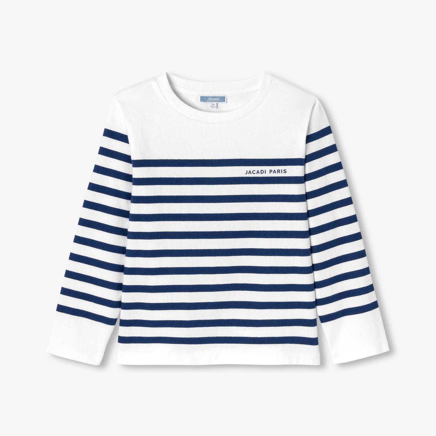 Child cotton jersey Breton tee - blanc/bleu
