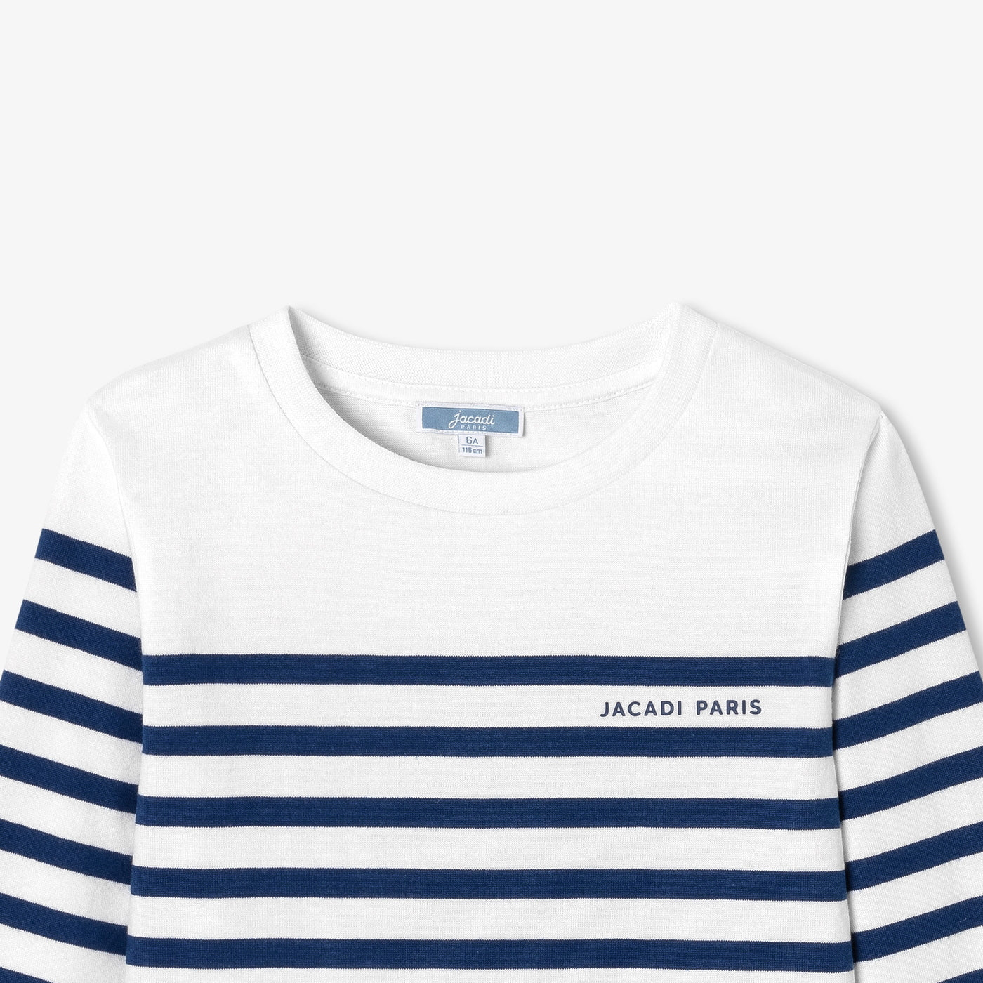 Child cotton jersey Breton tee - blanc/bleu