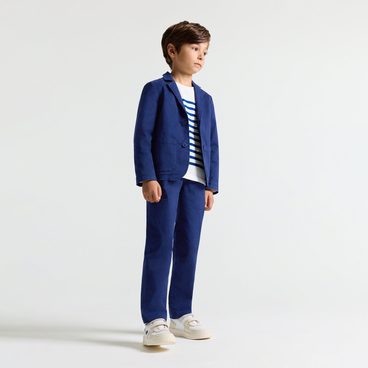 Lightweight twill chino pants for boys - bleu cobalt