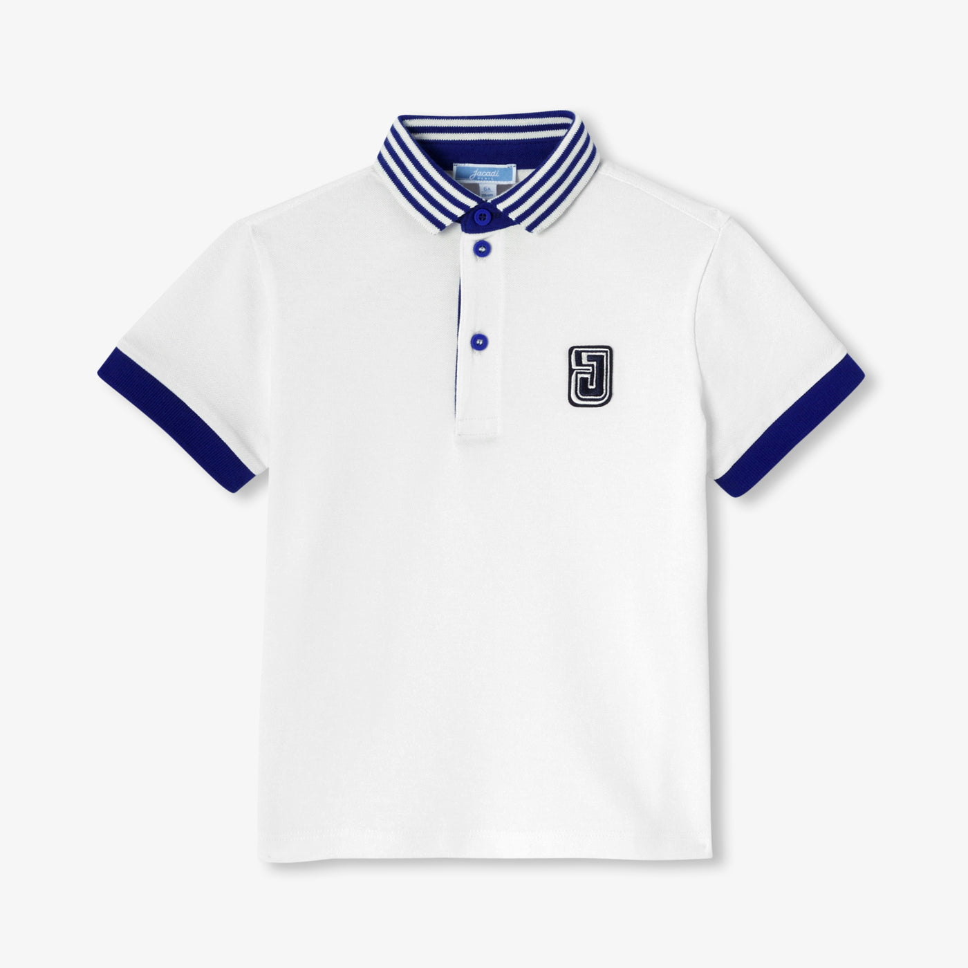 Short-sleeved polo shirt for boys - blanc doux jacadi