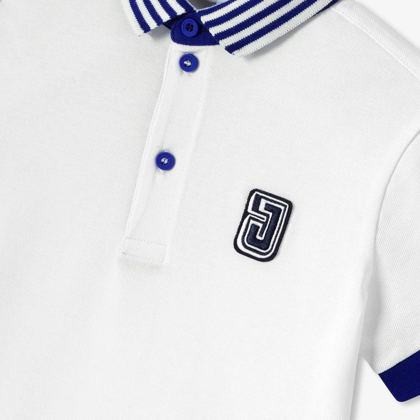 Short-sleeved polo shirt for boys - blanc doux jacadi