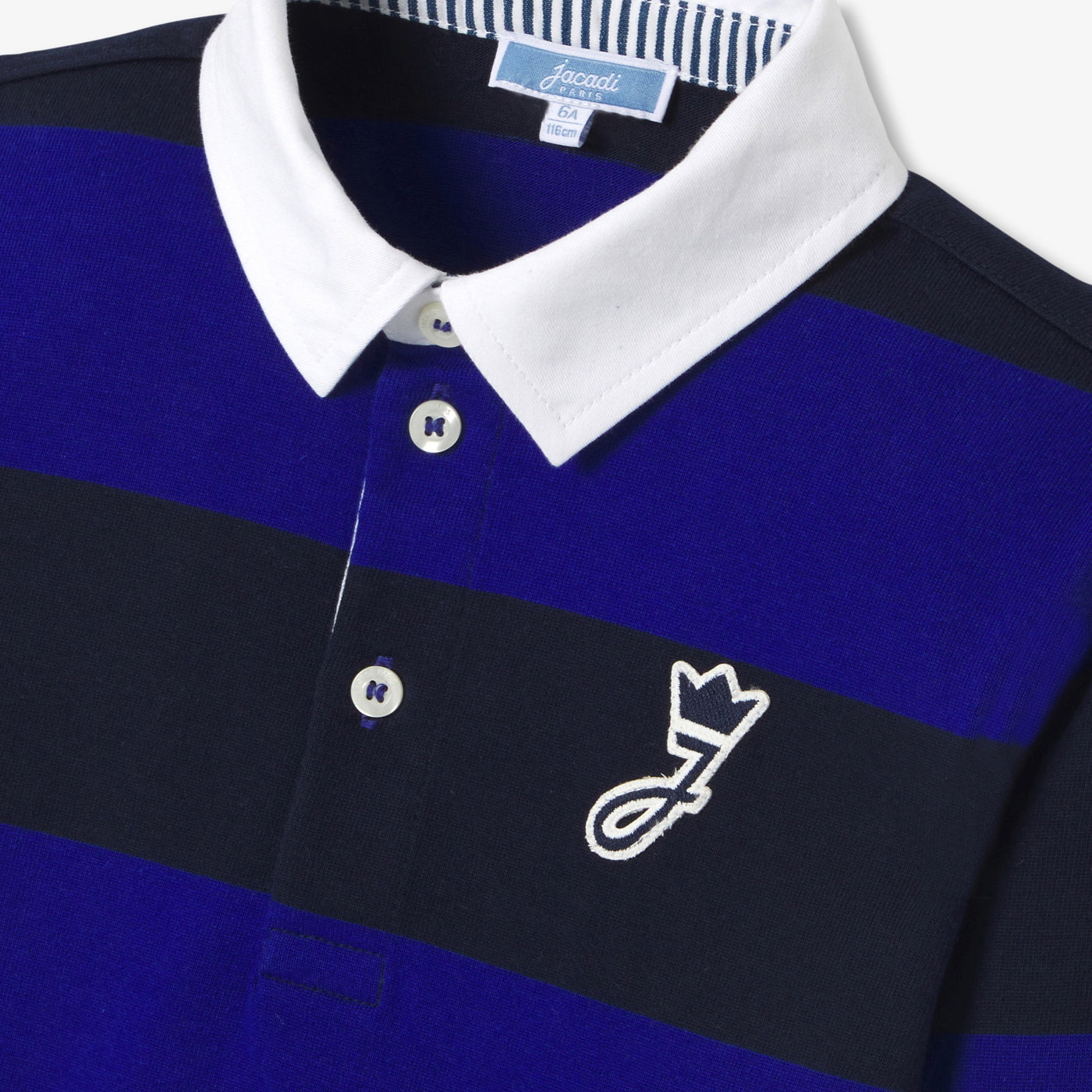 Child long-sleeved rugby polo shirt - marine/bleu