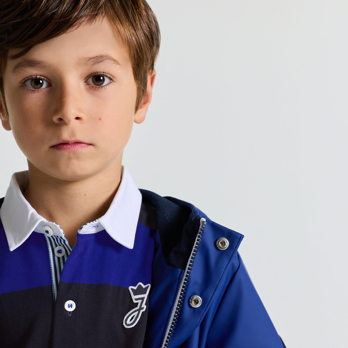 Child long-sleeved rugby polo shirt - marine/bleu