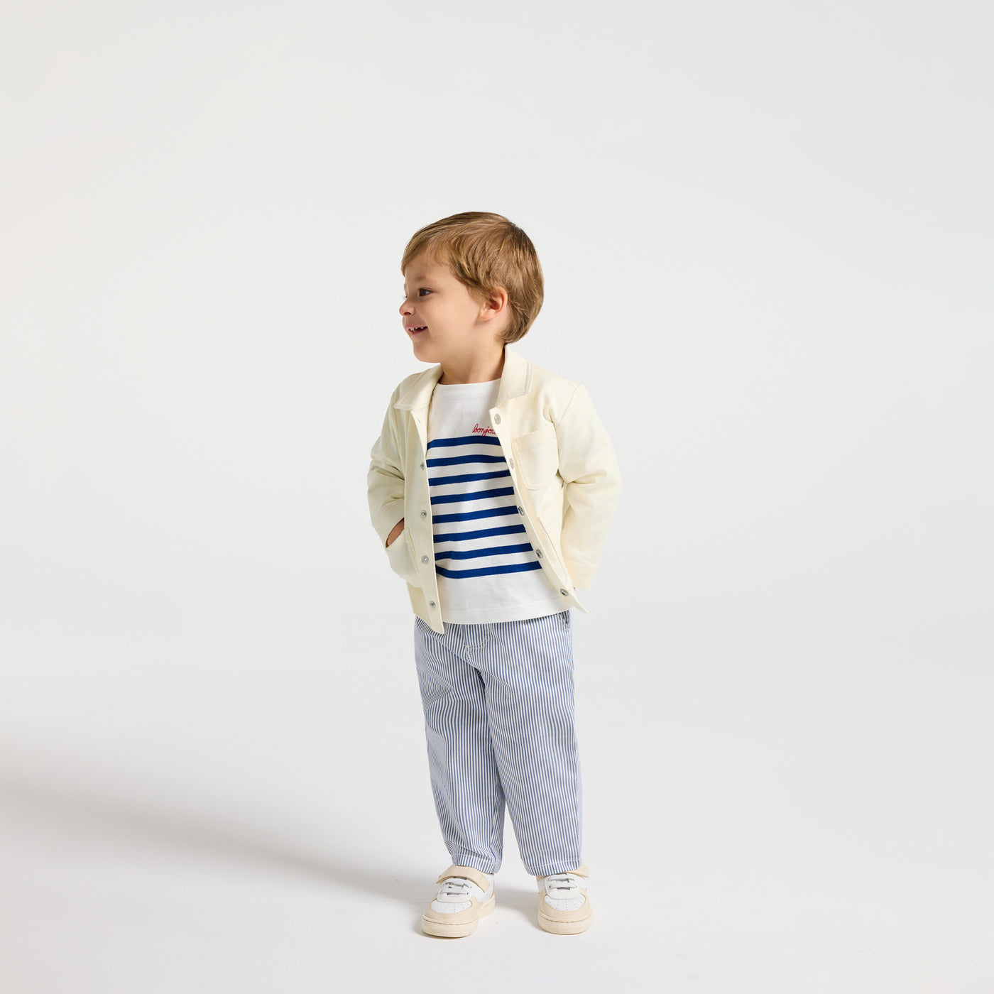 Baby cotton workwear jacket - ecru
