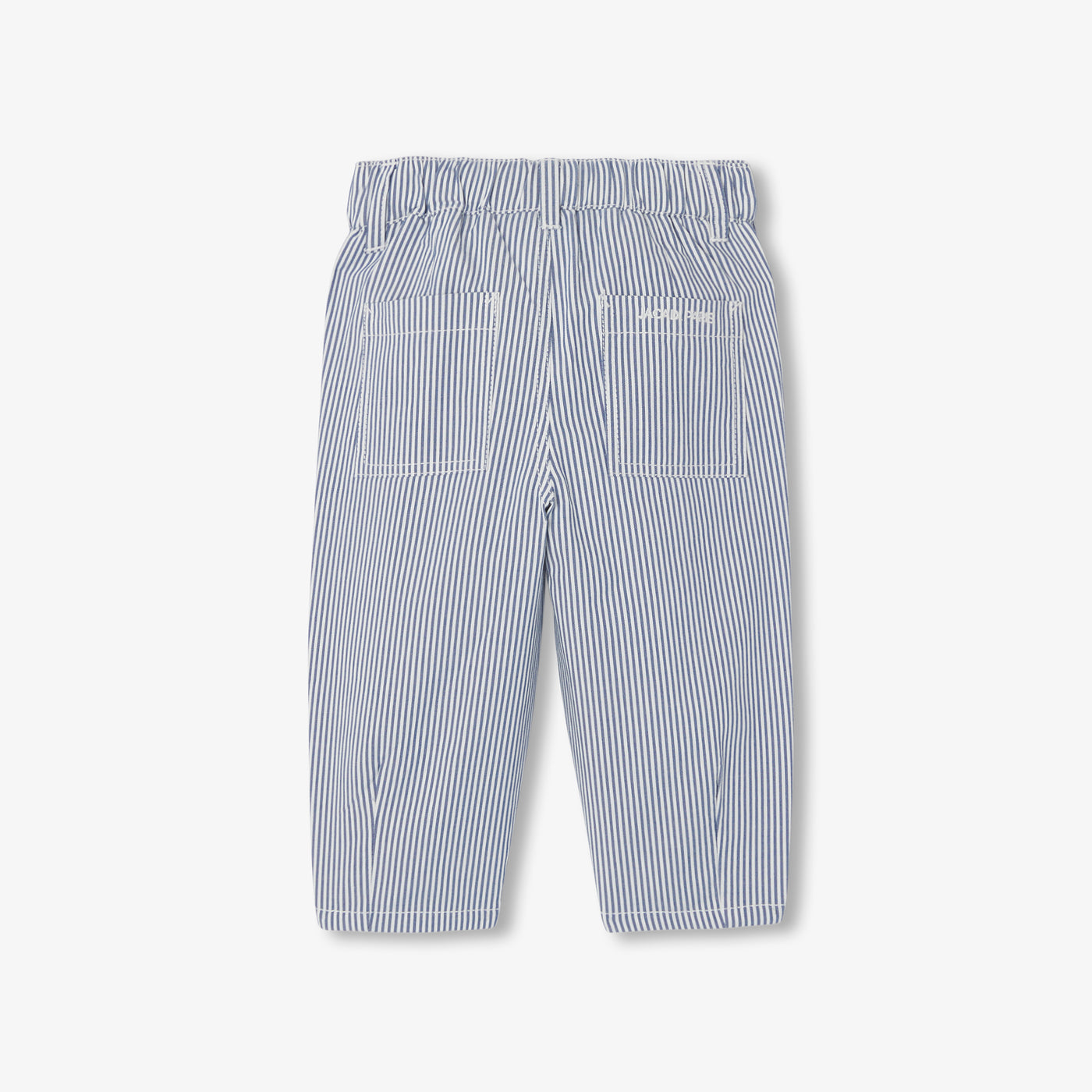Baby boy trousers in striped twill - blanc/bleu