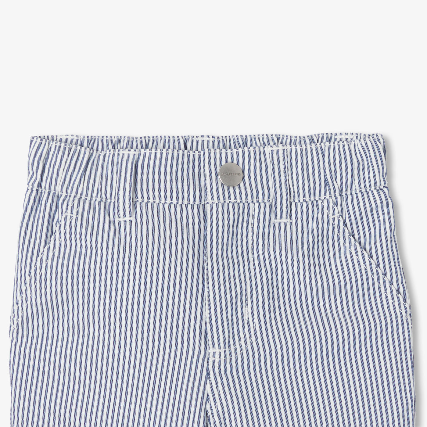 Baby boy trousers in striped twill - blanc/bleu