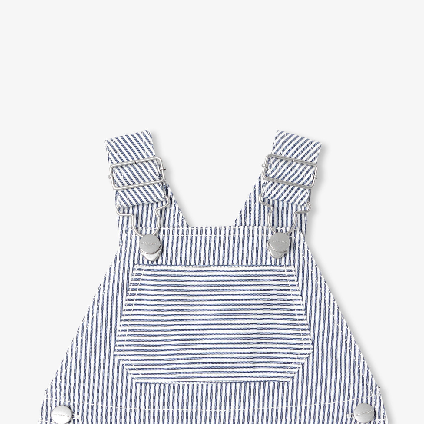 Baby dungarees in striped twill - blanc/bleu