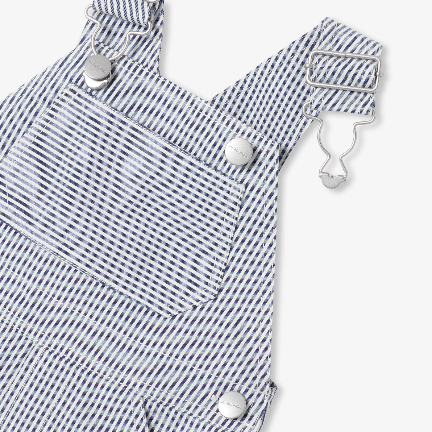 Baby dungarees in striped twill - blanc/bleu