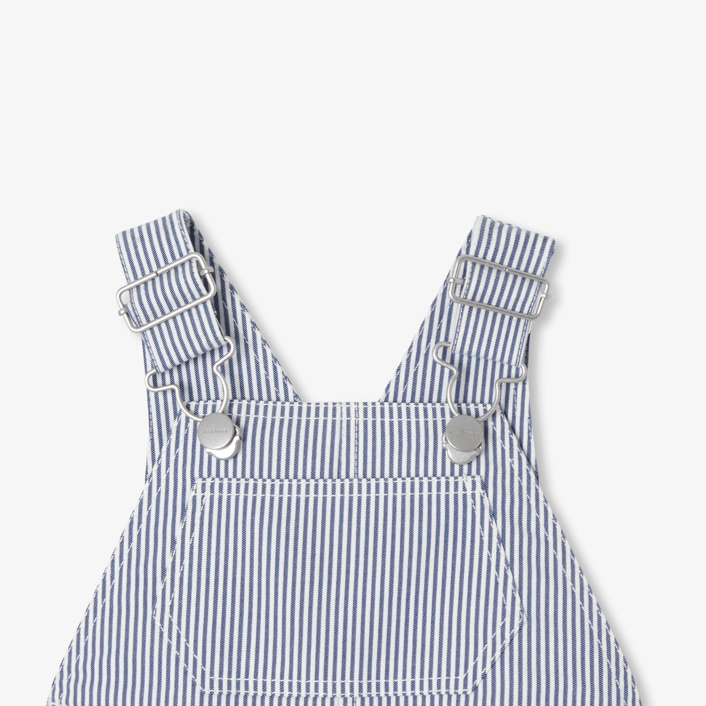 Baby boy striped twill dungaree shorts - blanc/bleu