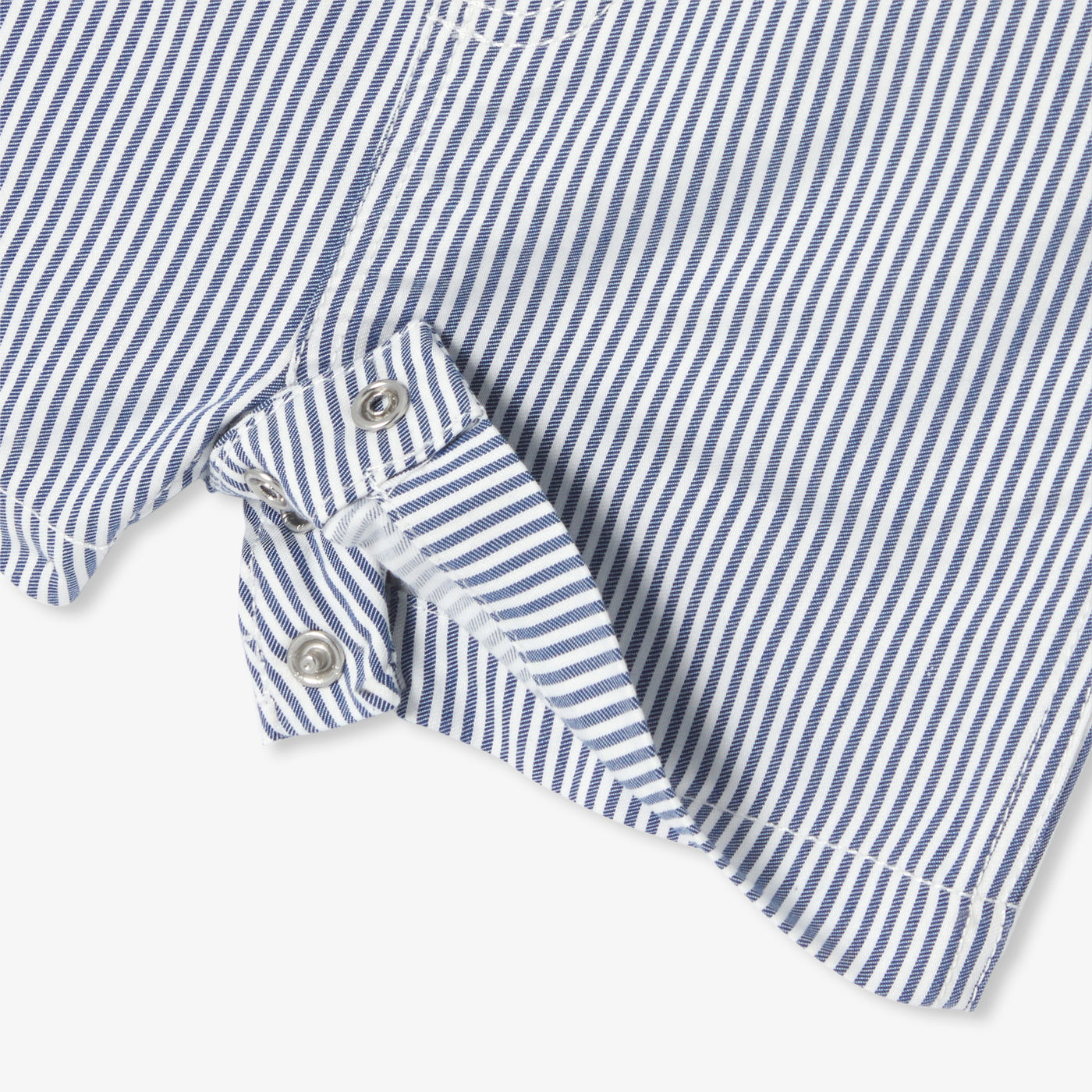 Baby boy striped twill dungaree shorts - blanc/bleu