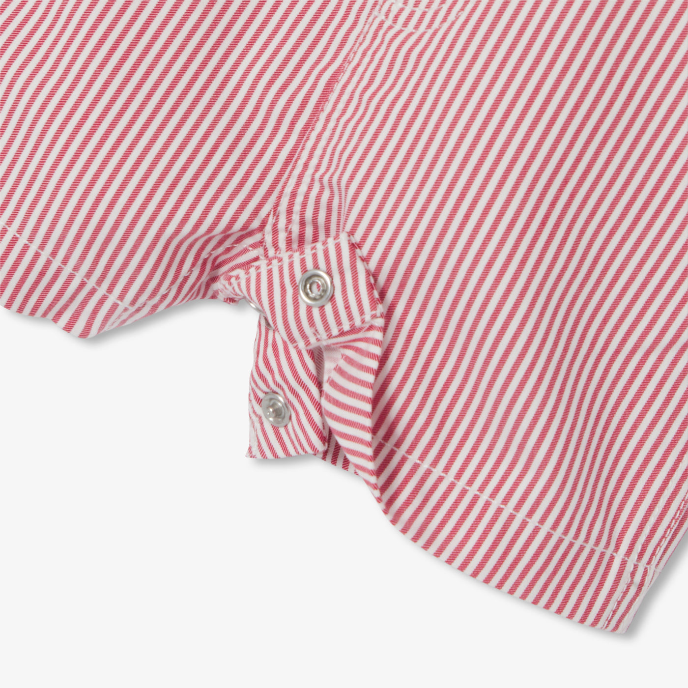 Baby boy striped twill dungaree shorts - blanc/rouge