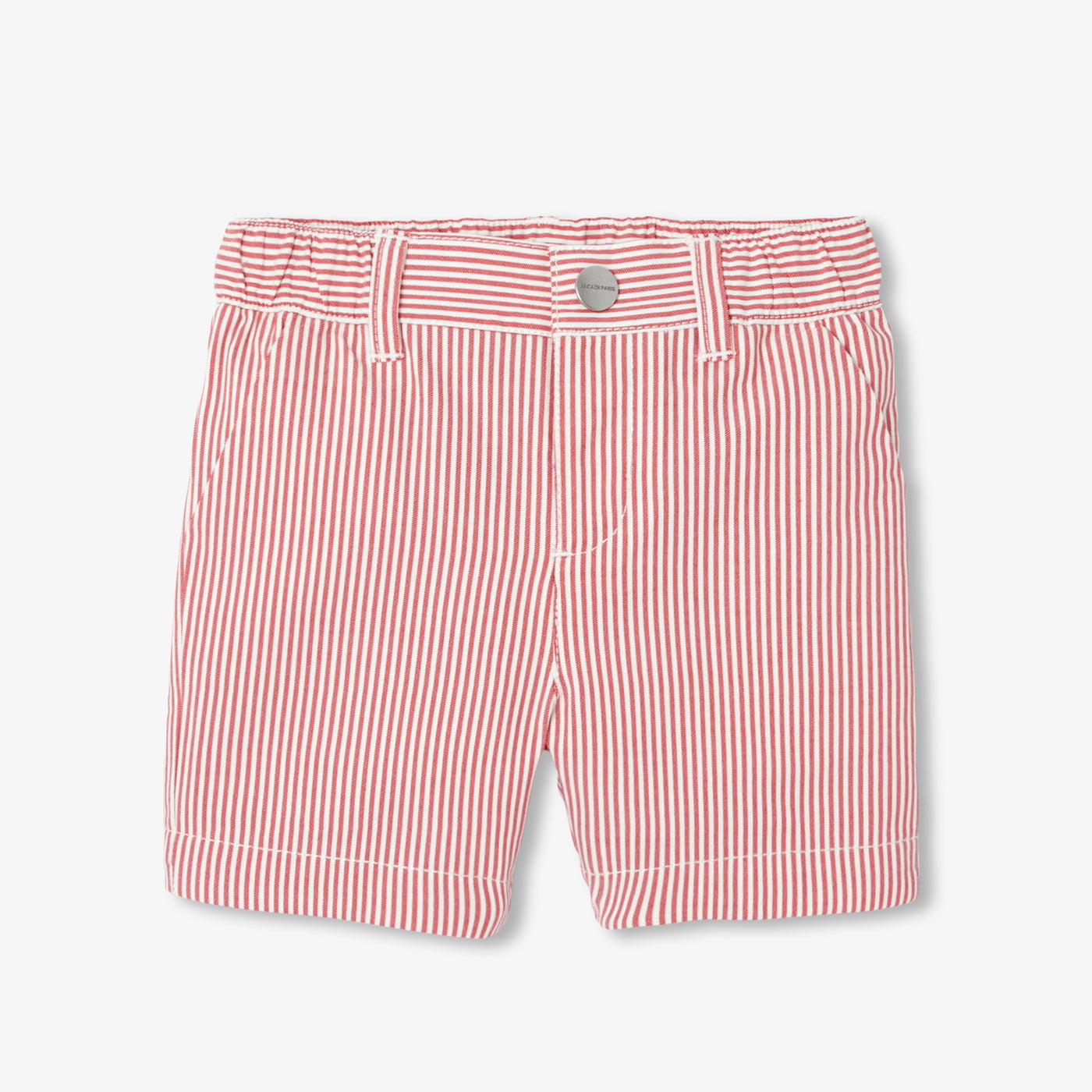 Baby boy striped twill shorts - blanc/rouge