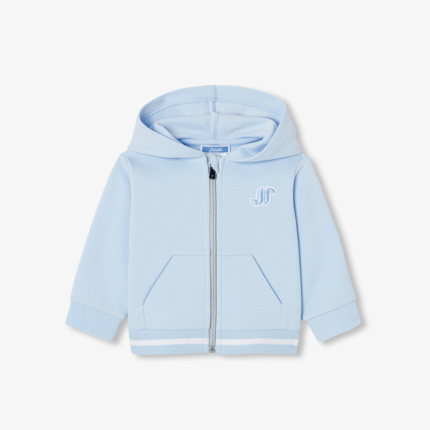 Baby boy piqué zip-up sweatshirt - bleu clair jacadi
