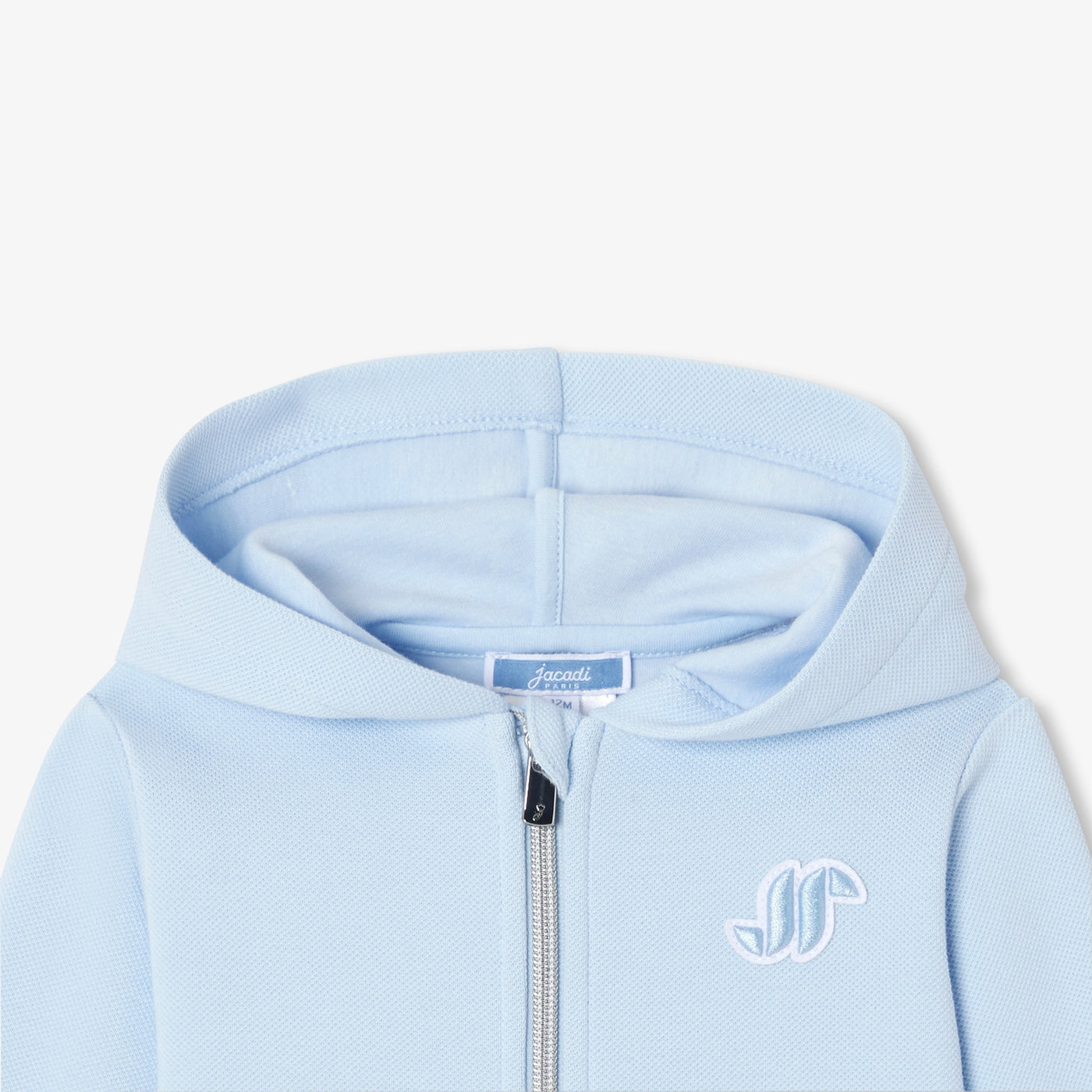 Baby boy piqué zip-up sweatshirt - bleu clair jacadi