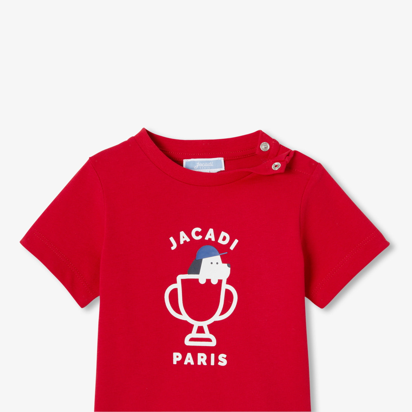 Baby boy short-sleeved cotton T-shirt - rouge brique