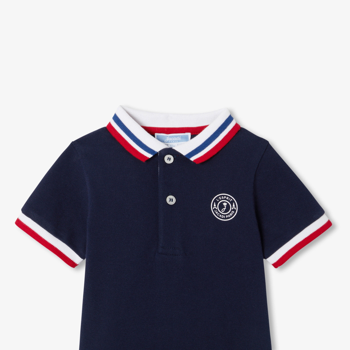 Baby boy short-sleeved polo shirt - encre