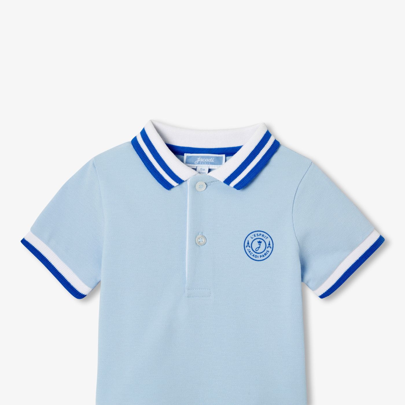 Baby boy short-sleeved polo shirt - bleu clair jacadi