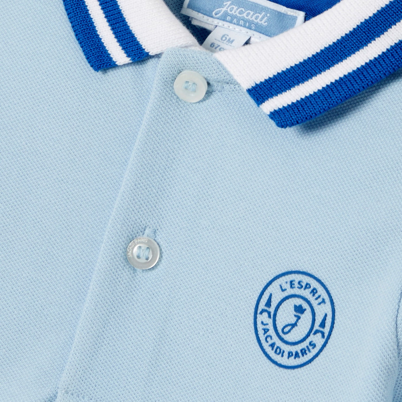 Baby boy short-sleeved polo shirt - bleu clair jacadi
