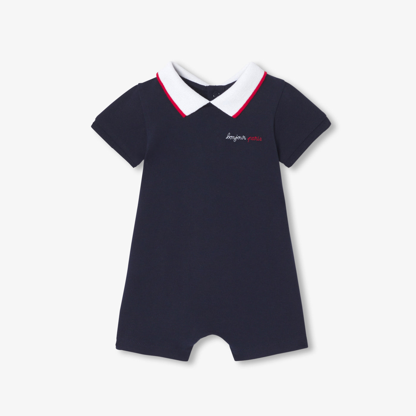 Baby boy polo jumpsuit - encre