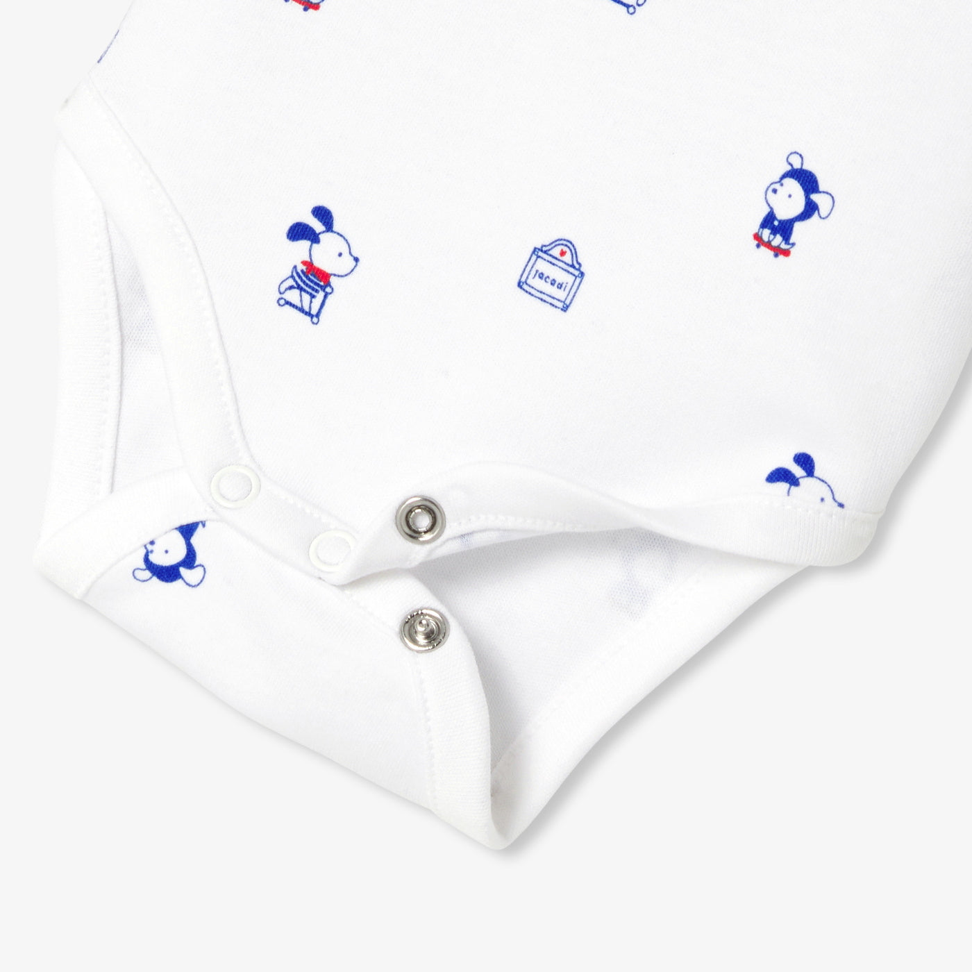 Baby boy interlock cotton bodysuit - blanc/multico