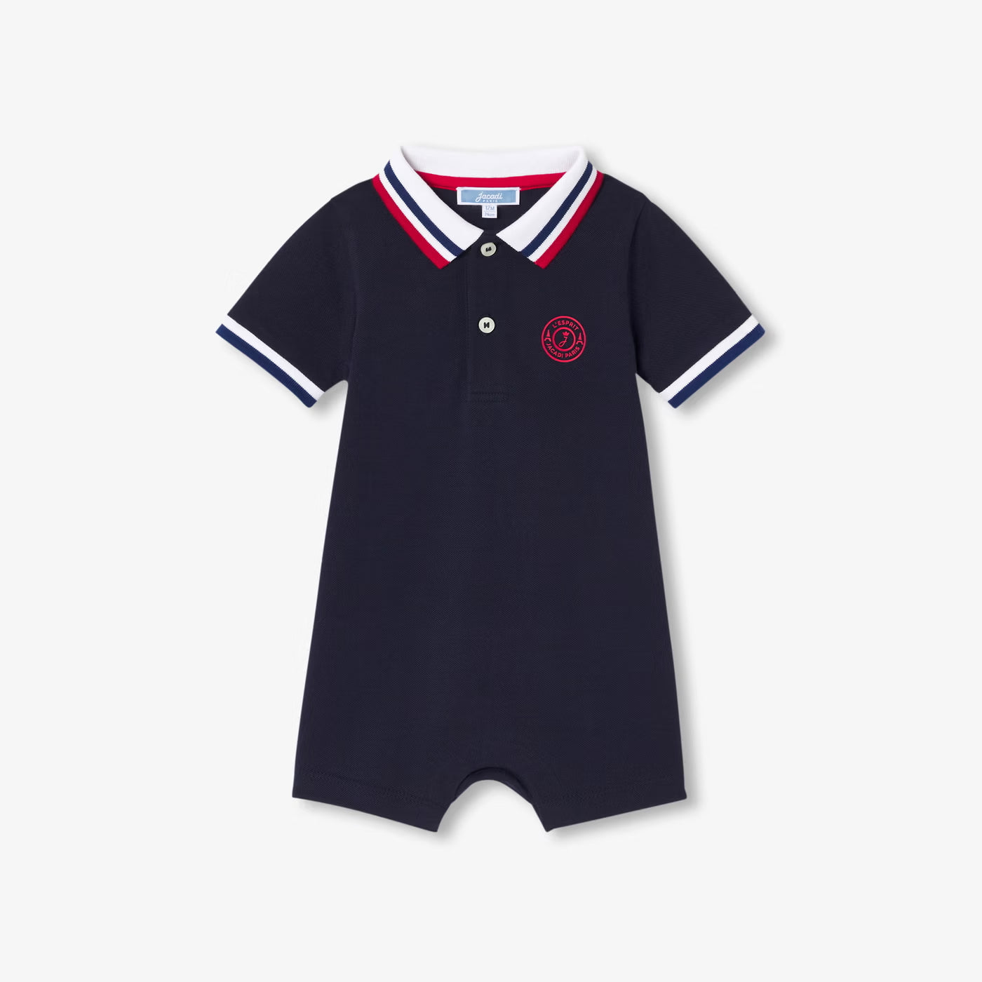 Baby boy polo shirt jumpsuit - encre