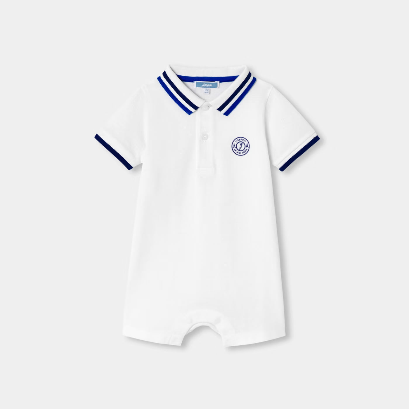 Baby boy polo shirt jumpsuit - blanc jacadi