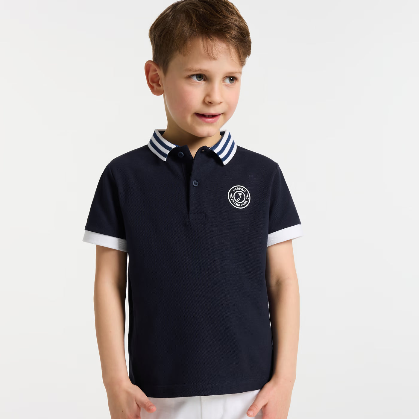 Boy cotton polo shirt - encre