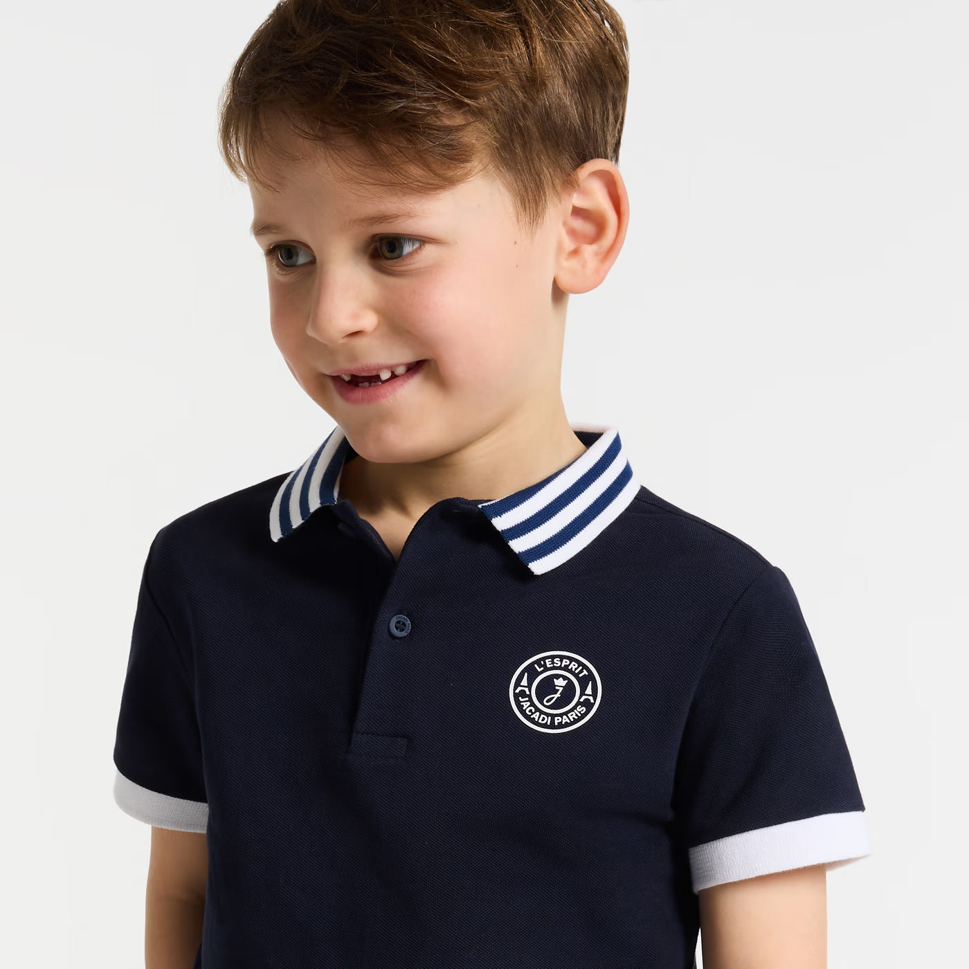 Boy cotton polo shirt - encre