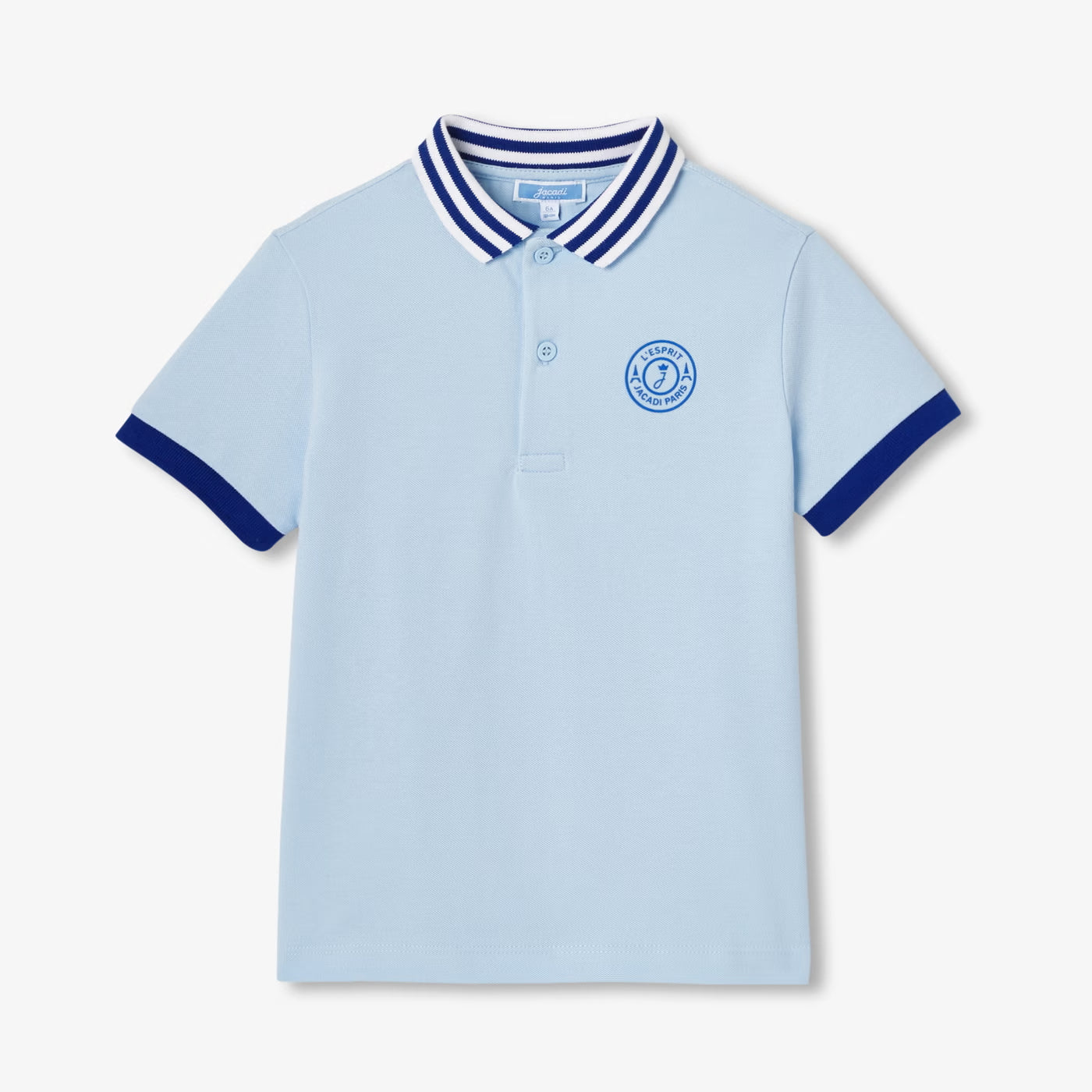 Boy cotton polo shirt - bleu clair jacadi
