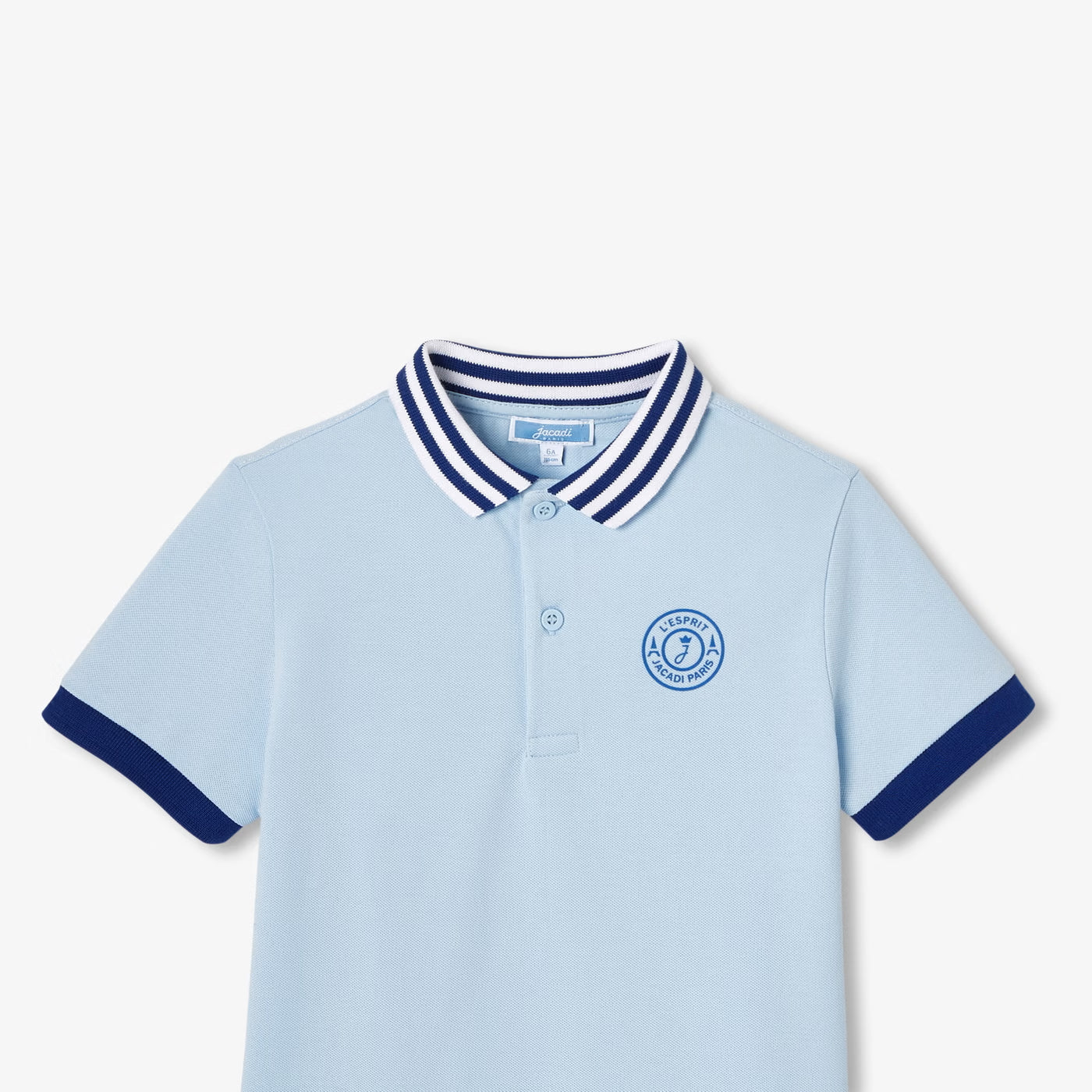 Boy cotton polo shirt - bleu clair jacadi