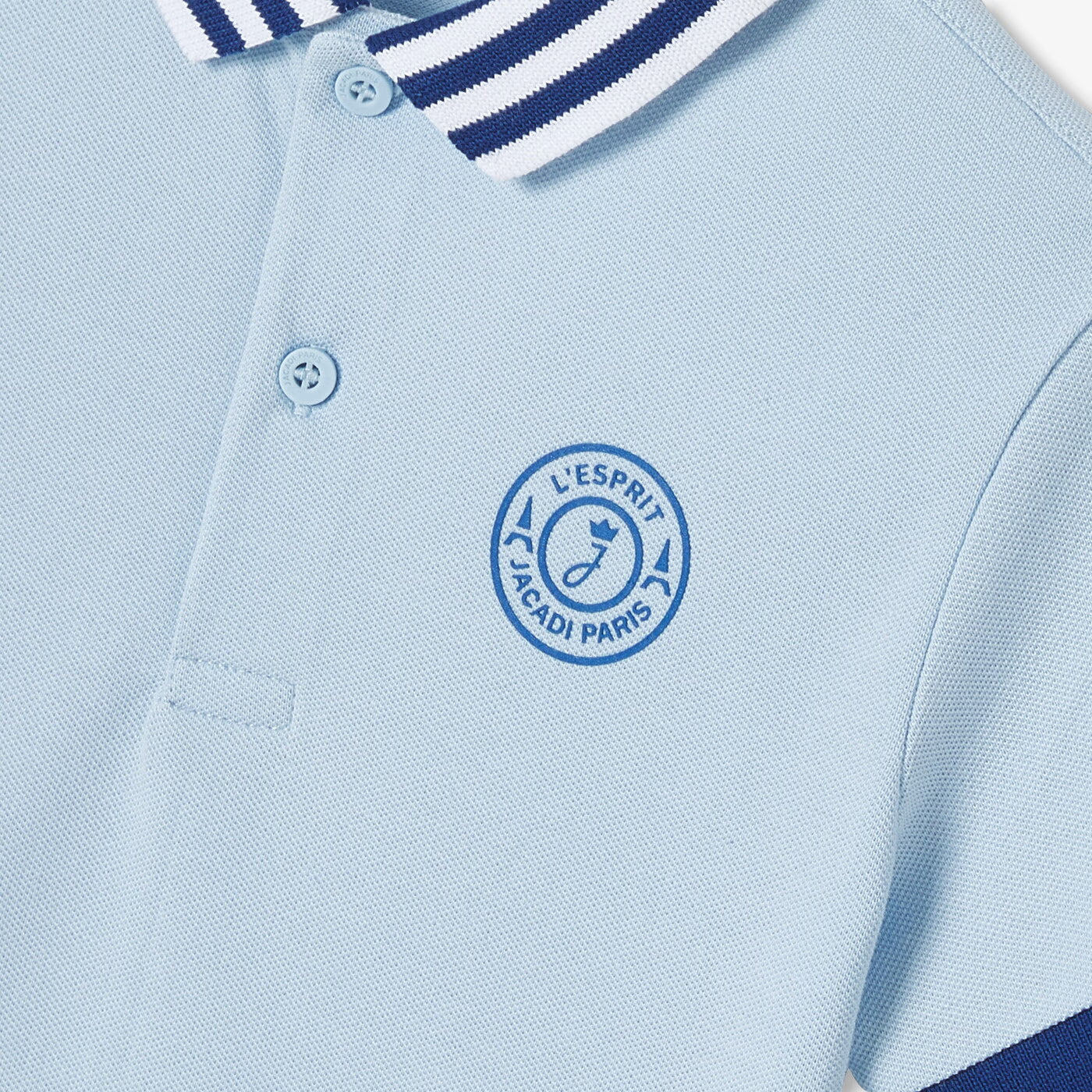 Boy cotton polo shirt - bleu clair jacadi