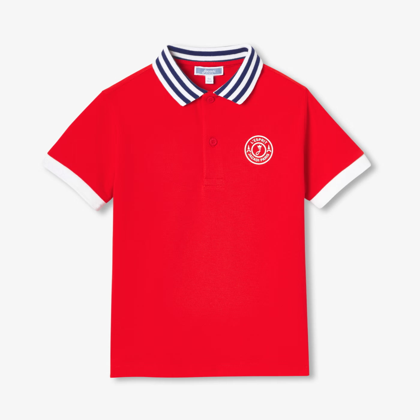 Boy cotton polo shirt - rouge vif