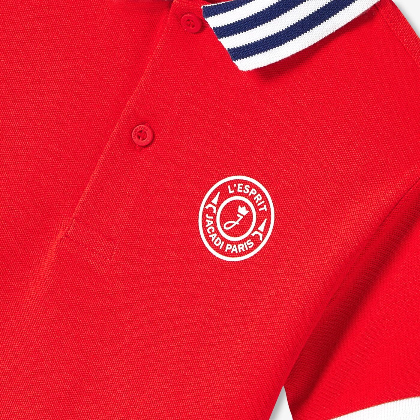 Boy cotton polo shirt - rouge vif