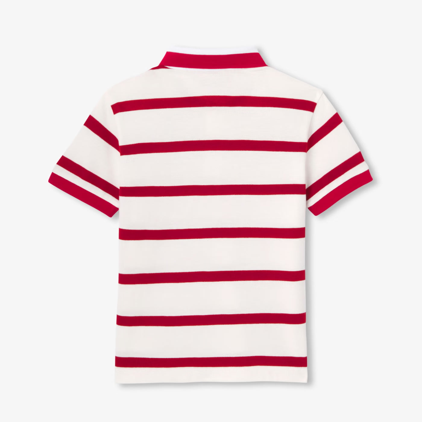 Boy striped cotton piqué polo shirt - blanc/rouge
