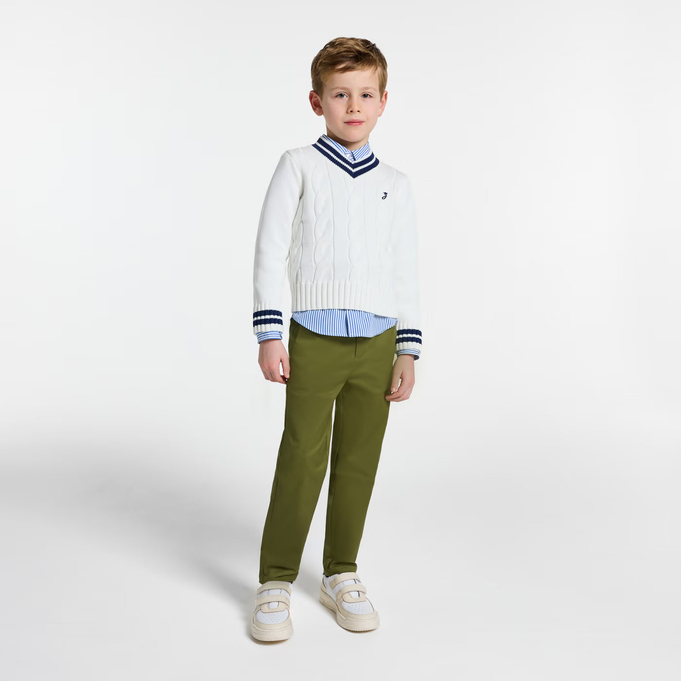 Boy twill chino pants - kaki